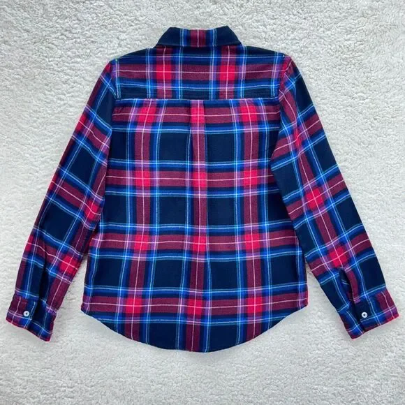 Abercrombie Kids Boys Shirt Plaid Long Sleeve Flannel Size 9/10 Button-Up Logo - Picture 4 of 10
